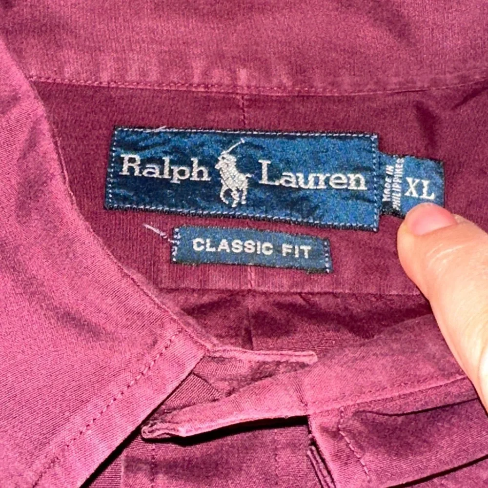 Polo Ralph Lauren Mens Classic Fit Button Down Shirt Burgundy XL Long Sleeve